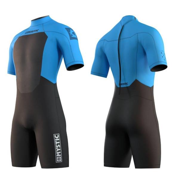 Mystic Neoprenanzug Brand Shorty Bzip FL 3/2mm Herren Wetsuit Global Blue