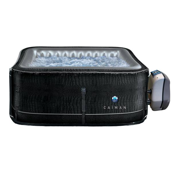 NetSpa Caiman 4 Personen Whirlpool aufblasbar 168x168cm In-Outdoor Pool schwarz