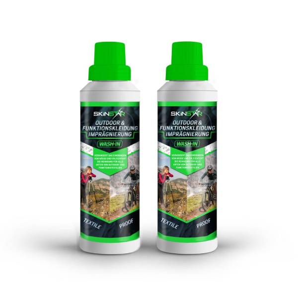 SkinStar Outdoor & Funktionskleidung Wash-In Imprägnierung 1L Textile Proof Doppelpack