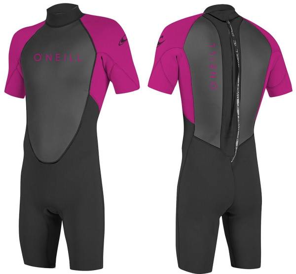 O'NEILL YOUTH REACTOR-2 2mm Back Zip Kinder Shorty S/S Spring Neoprenanzug Wetsuit Berry