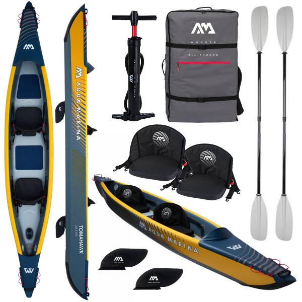 Aqua Marina TOMAHAWK AIR-K 2 Personen Kajak inflatable Kanau Tourenkajak Paddel